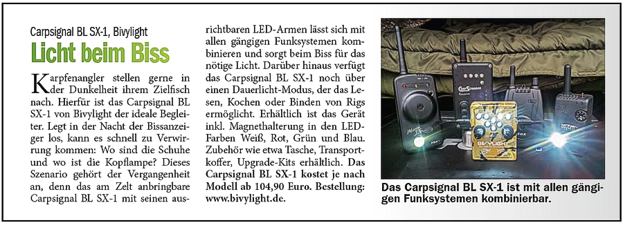 Bivylight Carpsignal BL SX-1 - 1000fach bewhrt, Qualitt aus Germany!